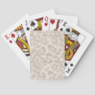 Jeu De Cartes Empreinte de léopard beige.