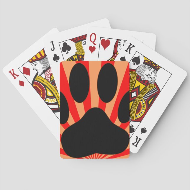 Jeu De Cartes Empreinte de patte de chien radiant (dos)