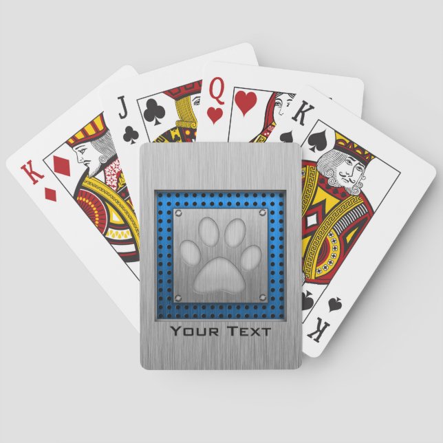 Jeu De Cartes Empreinte de patte ; Métal-regard (dos)