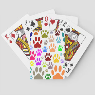 Jeu De Cartes Empreintes de pattes de chiens colorés partout