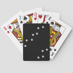 Jeu De Cartes empreintes de pattes Jouant aux cartes
