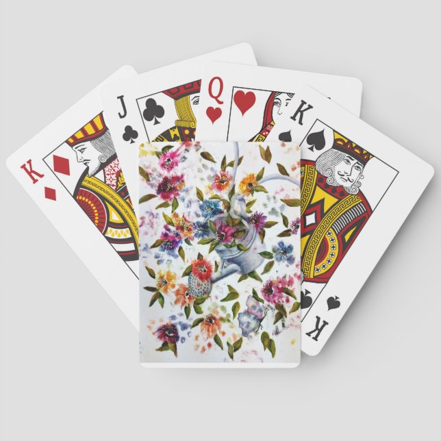 JEU DE CARTES EMPREINTES DE PATTES JOUANT DES CARTES (dos)