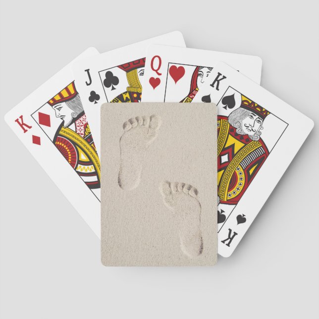 Jeu De Cartes Empreintes pieds nus dans le sable (dos)