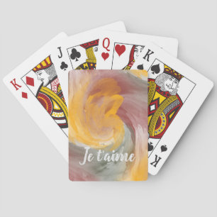 Jeu De Cartes En amour Français Automne Aquarelle Paint Swirls
