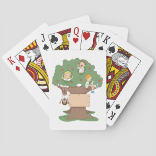 Jeu De Cartes Enfants Jouant Dans Un Pommier