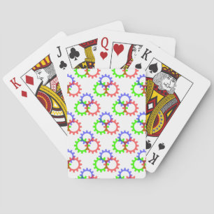 Jeu De Cartes Engrenages rouges, verts et bleus