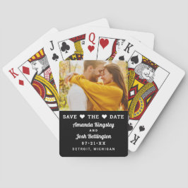 Jeu De Cartes Enregistrer la date Black Custom Wedding Photo