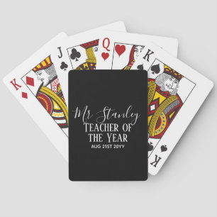 Jeu De Cartes Enseignant de l'année Personnalisé cadeau de texte