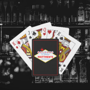 Jeu De Cartes Enseigne de Vegas Nuit de Casino Personnalisée 