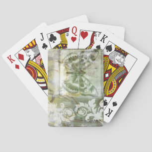Jeu De Cartes Entrée de papillon vert avec porte en fer