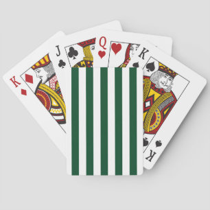 Jeu De Cartes Épais Rayures Verticales Forêt Vert Blanc rayé