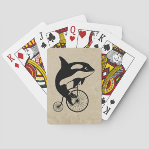 Jeu De Cartes Épaulard d'orque sur le vélo vintage
