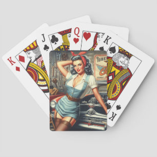 Jeu De Cartes Épingle mécanique vintage vers le haut