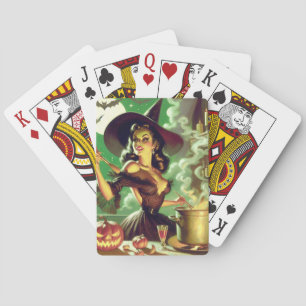 Jeu De Cartes Épingle vintage de sorcière d'Halloween