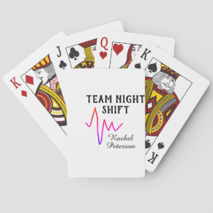 Jeu De Cartes Équipe infirmière de nuit docteur médical nom cœur