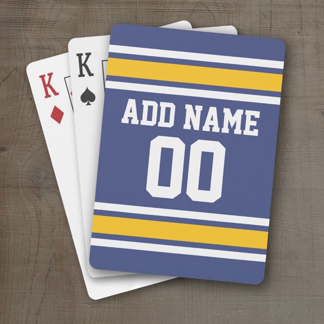 Jeu De Cartes Équipe sportive Jersey avec nom et numéro personna (Personalized Playing Cards - Sports Jersey Design)