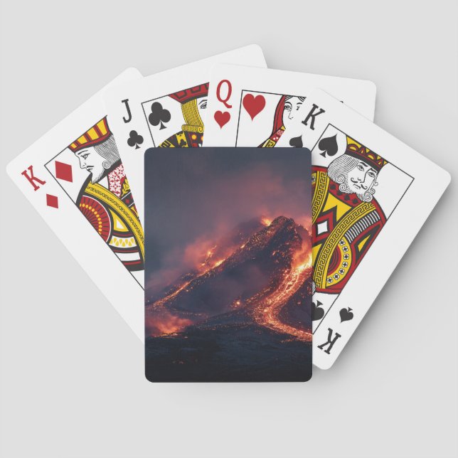 Jeu De Cartes Erupting Volcano Lava Flow Playing Cards (dos)