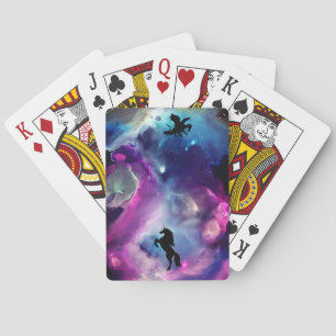 Jeu De Cartes Espace Imaginaire Nebula Unicorn Dragon bleu rose
