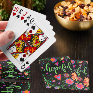 Jeu De Cartes Espérons Plutôt Floral Amusant Inspirivé gai