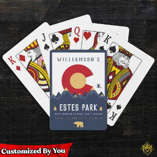 Jeu De Cartes Estes Park Colorado Drapeau Montagne Ski Vintage
