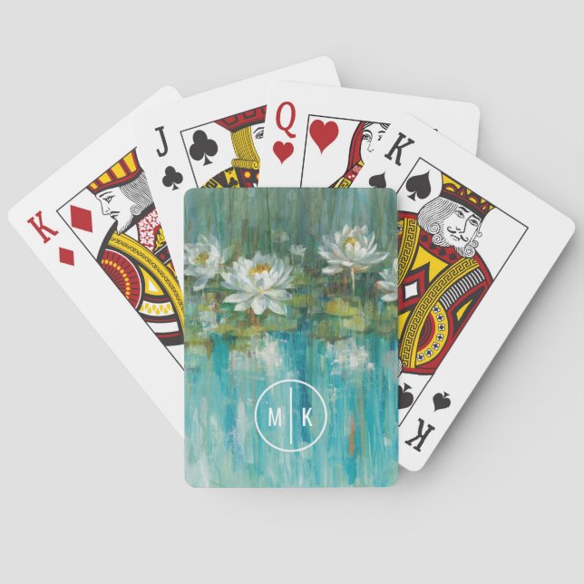Jeu De Cartes Étang de nénuphar du monogramme | (dos)