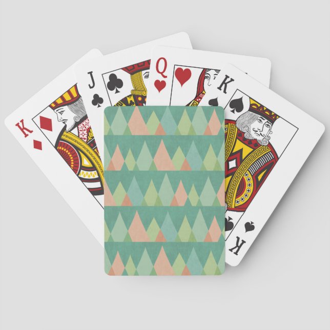 Jeu De Cartes Étape Geo Sud-Ouest | Motif triangle Turquoise (dos)