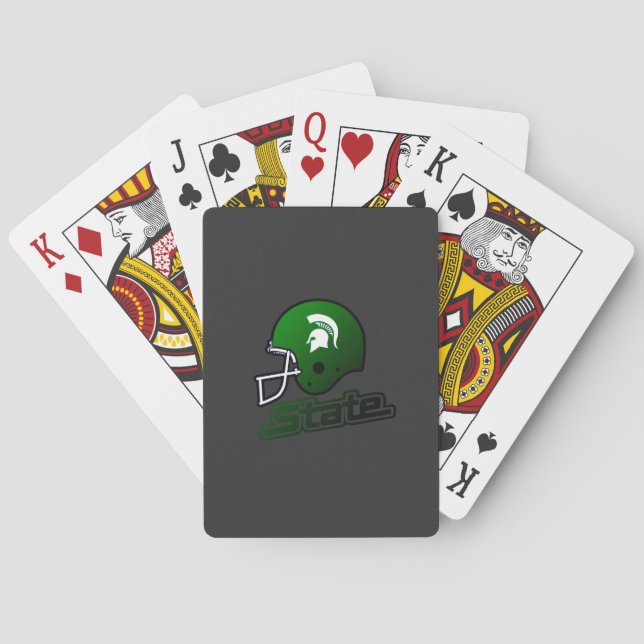 Jeu De Cartes État du Michigan Vert Noir (dos)