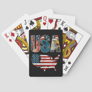 Jeu De Cartes Etats-Unis Patriotique 4 juillet Amérique Drapeau 