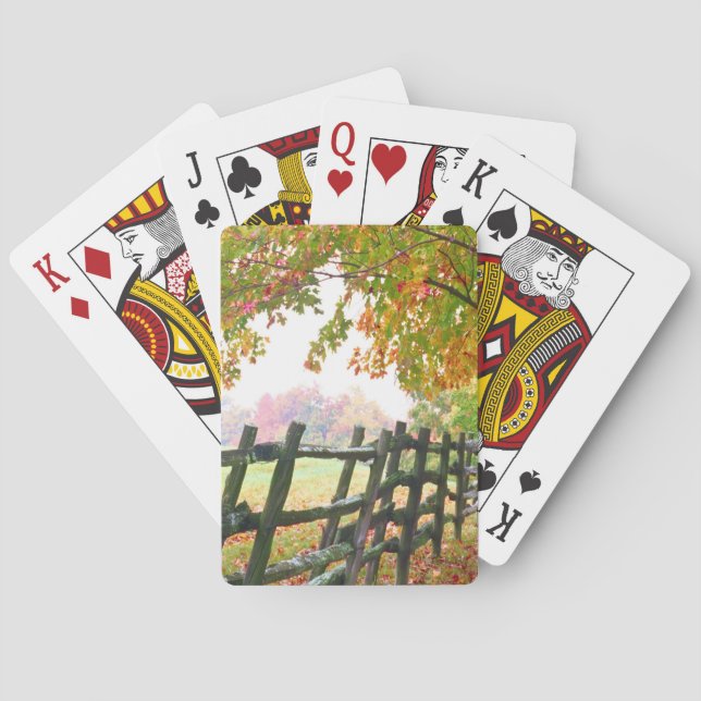 Jeu De Cartes États-Unis, Vermont. Clôture sous le feuillage d'a (dos)