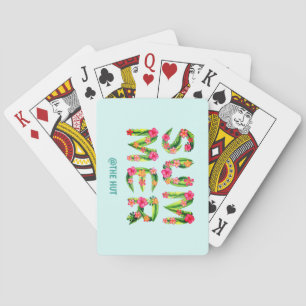 Jeu De Cartes ÉTÉ Fleurs Tropicales Bleues Et Vertes