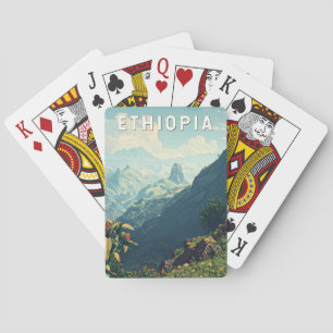 Jeu De Cartes Ethiopie Illustration Voyage Art Vintage