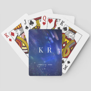 Jeu De Cartes Étoiles de tir Galaxie céleste Monogramme Mariage