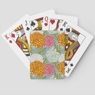 Jeu De Cartes Excellent motif avec chrysanthèmes
