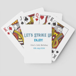 Jeu De Cartes Faisons ressortir bleu gris heureux nom 10 anniver