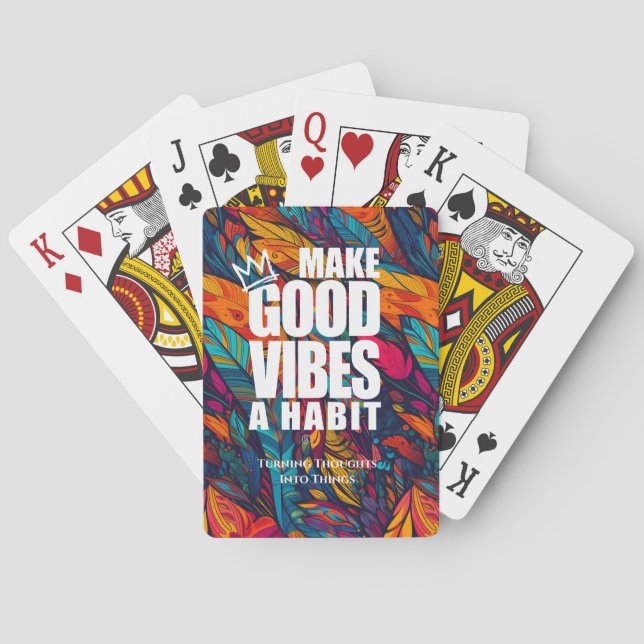 JEU DE CARTES FAITES DE GOOD VIBES UN HABIT | (dos)