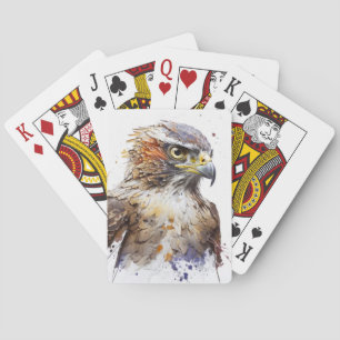 Jeu De Cartes Falcon Bird Portrait Animal Peinture Faune Libre