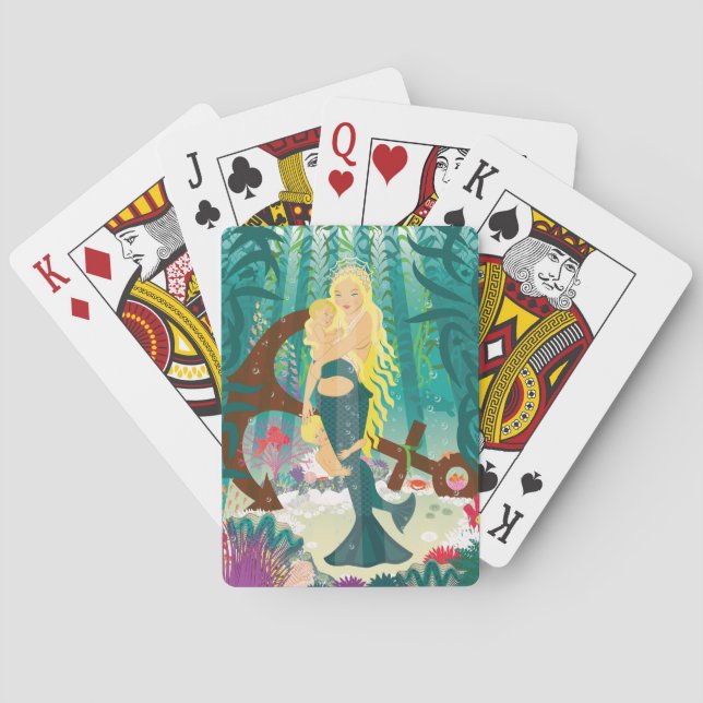 Jeu De Cartes Famille de sirènes (blondes lumineuses) Jouer aux  (dos)