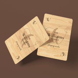 Jeu De Cartes Famille Monogramme Bois comme