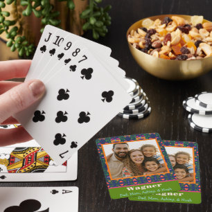 Jeu De Cartes Famille Photo Joli Folk Fleurs papillon Personnali