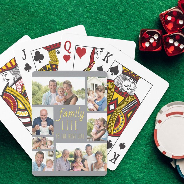 Jeu De Cartes Famille Vie Photo Collage 7 Photo Grey Jaune (Créateur téléchargé)