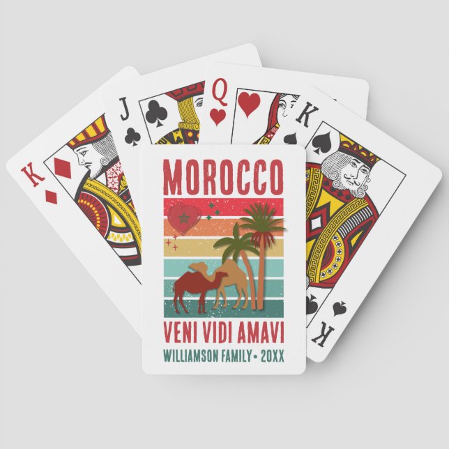 Jeu De Cartes Family Reunion Vacation Morocco Trip Group  (dos)