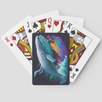 Jeu De Cartes Fantaisie de baleine béluga de l'océan éclaboussur