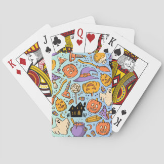 Jeu De Cartes Fantômes, citrouilles, chats et motifs discrets ef