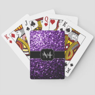 Jeu De Cartes Faux brillant violet foncé paillettes scintillante