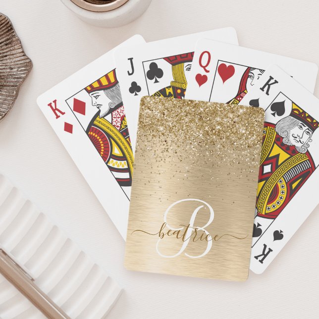 Jeu De Cartes Faux Gold brossé Parties scintillant métallique Im (Créateur téléchargé)