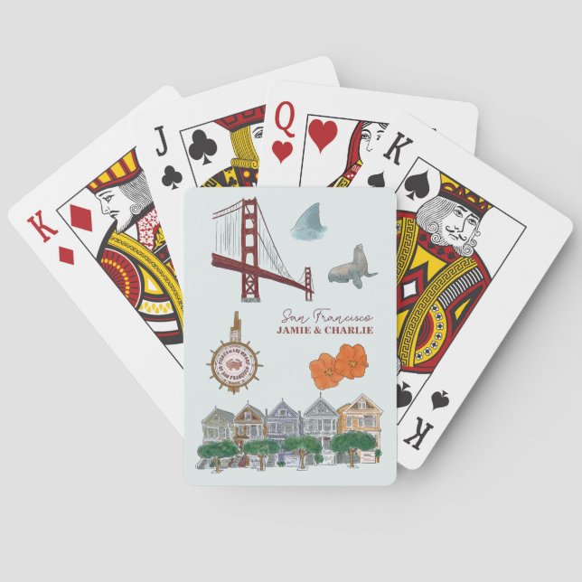 Jeu De Cartes Faveur de mariage à San Francisco (dos)