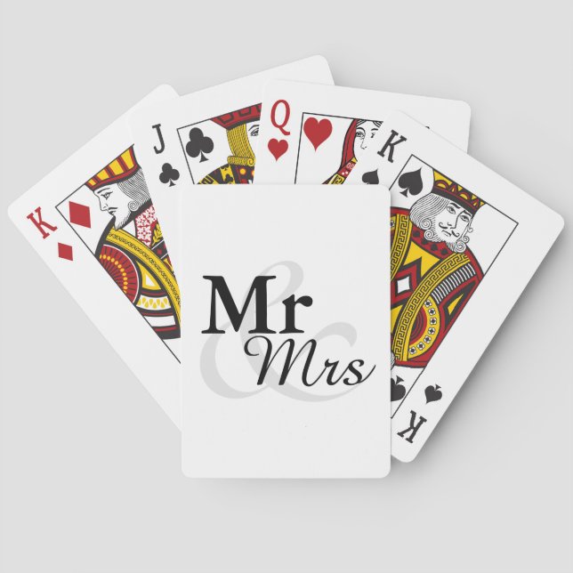 Jeu De Cartes Faveur élégante simple de mariage de typographie (dos)