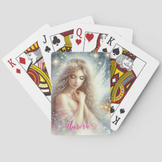 Jeu De Cartes Fée de neige éthérée aquarelle festive féminine