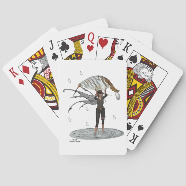 Jeu De Cartes Fée De Pluie Garçon Avec Feuille Jouer Cartes (dos)