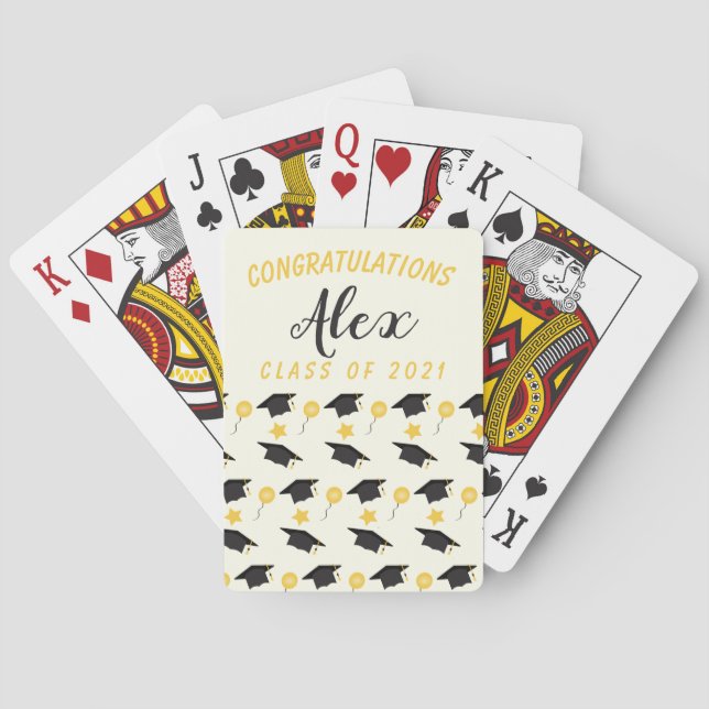 Jeu De Cartes Félicitations Catégorie De Diplômés Personnaliser  (dos)